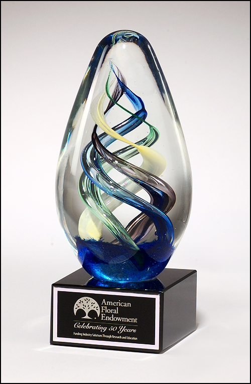 Frizbee Free Engraving Glass Ultimate Frisbee Trophy award 